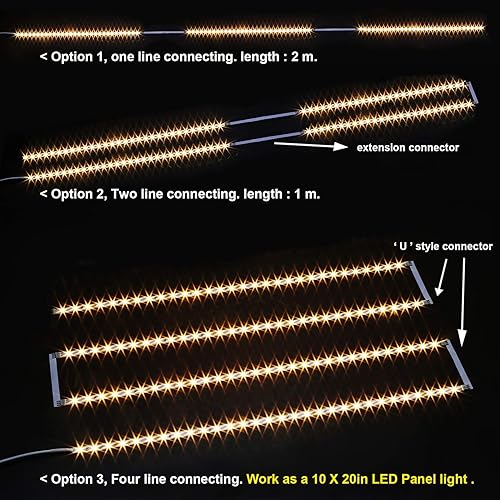 Miniatura 2 de WOBANE Kit de iluminación para debajo del gabinete, barra de luces LED negras, luces debajo de la encimera para cocina, armario, escritorio, monitor