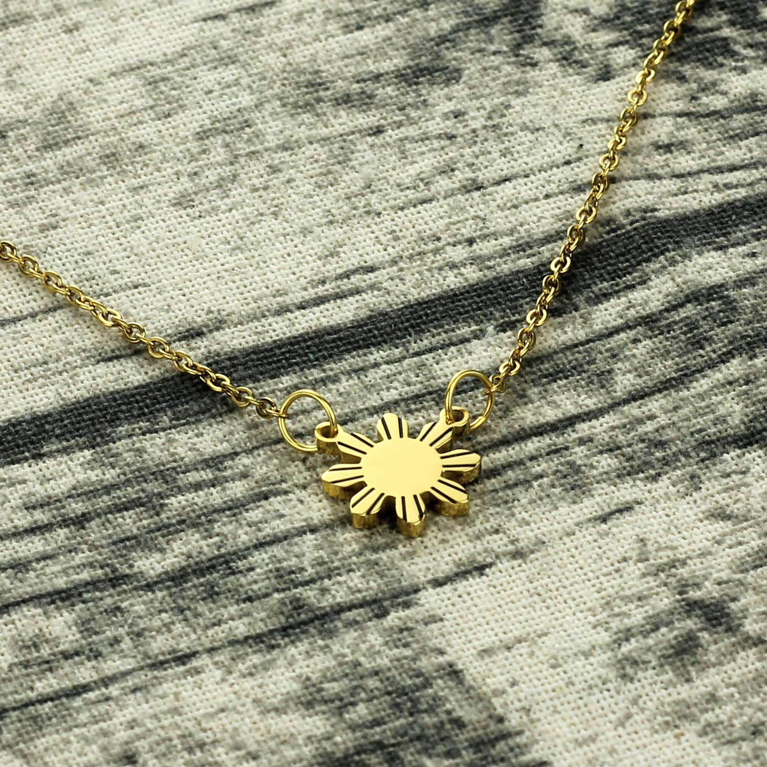 Kivosliviz Philippines Sun Necklace Philippines Jewelry Gift For Filipino Philippines star necklace Philippine Pride necklace