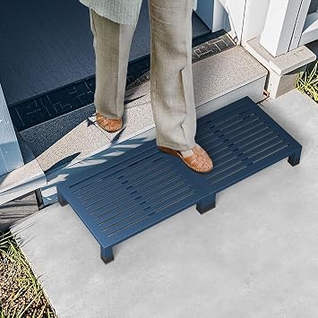 One Step Stool Platform 3.8" Height for Adults, Kids. Heavy Duty/Portable/Nonslip/Durable Construction Safe Step Stool for Bedroom/Kitchen Bed, Bathroom,Kitchen,Garden Dark Blue