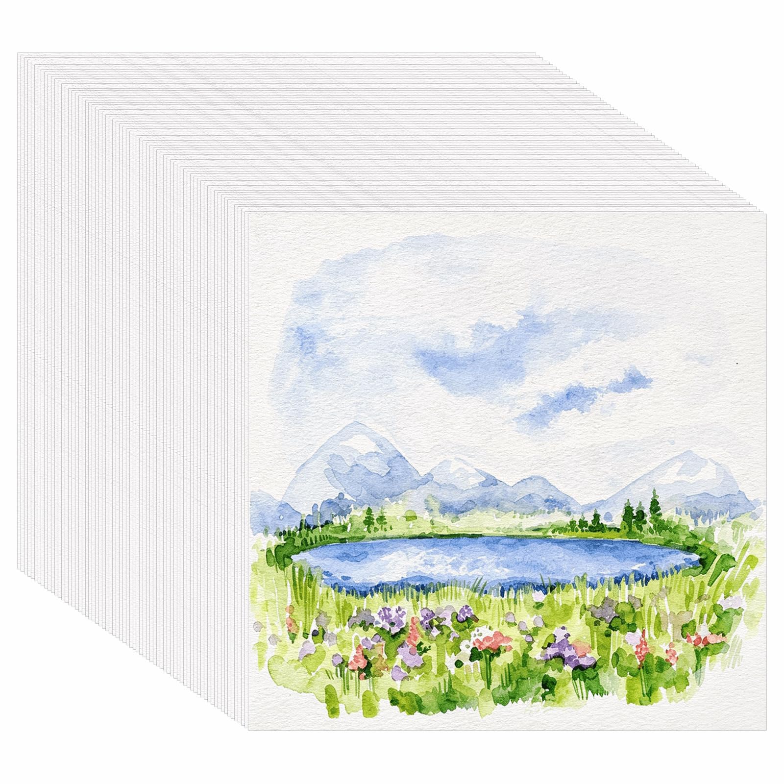 120 Sheets Square Watercolor Paper, 4 x 4 in, 140 Lb/300 GSM, Cold Press