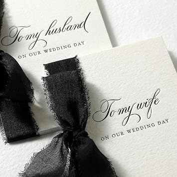 Engrowtic 2 Set Wedding Vow Books to My Husband Wife Vow Books with Silk Ribbon and Envelopes Wax Seals A6 Bride and Groom Guestbook for Bridal Shower Engaged Couple Wedding EssentialBlack
