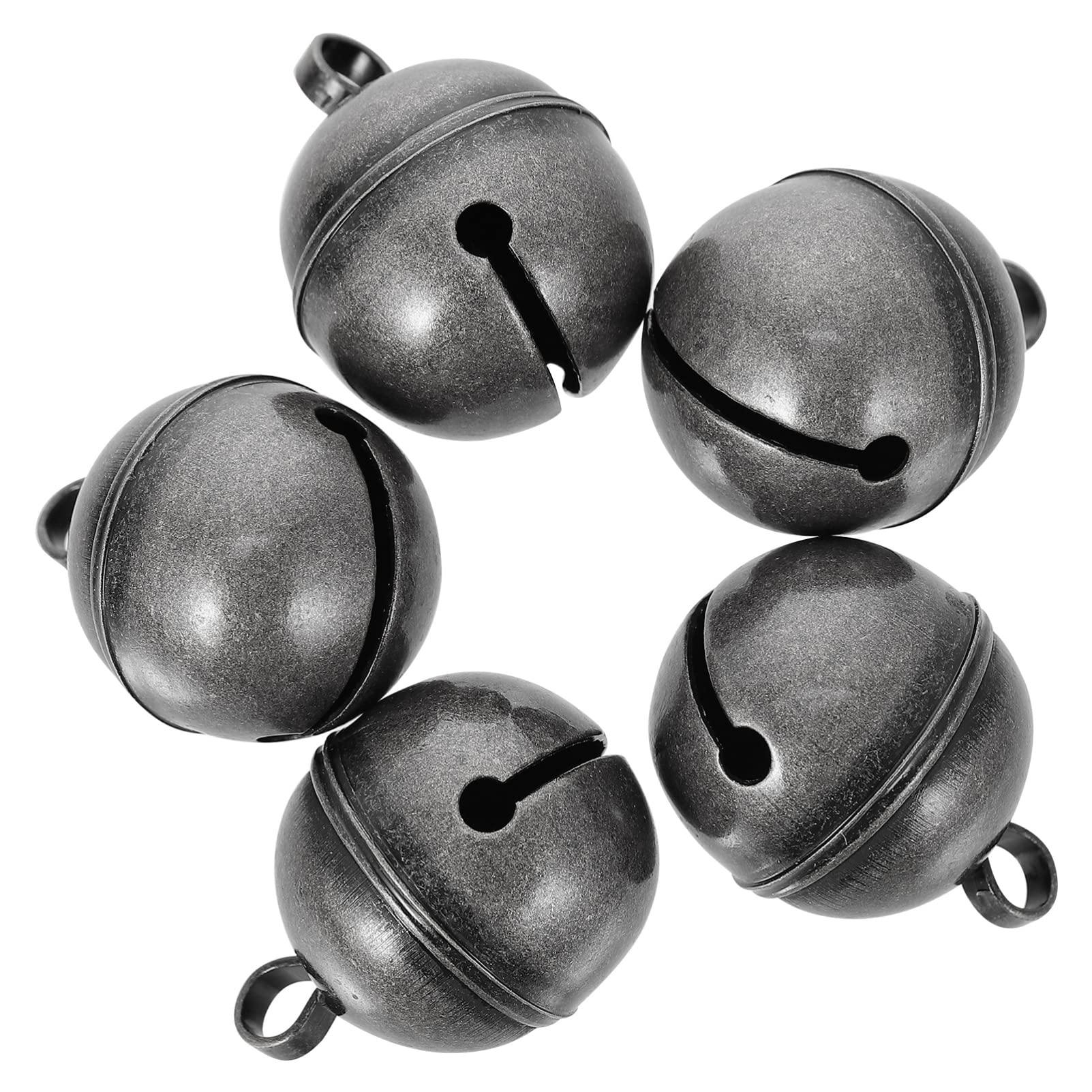 EXCEART Craft Bells Bulk 5pcs Vintage Jingle Bells Antique Decorative Tone Copper Jingle Bell for Pet Dog Cat Pendants Tree Crafts Decoration Grey Christmas Sleigh Bells