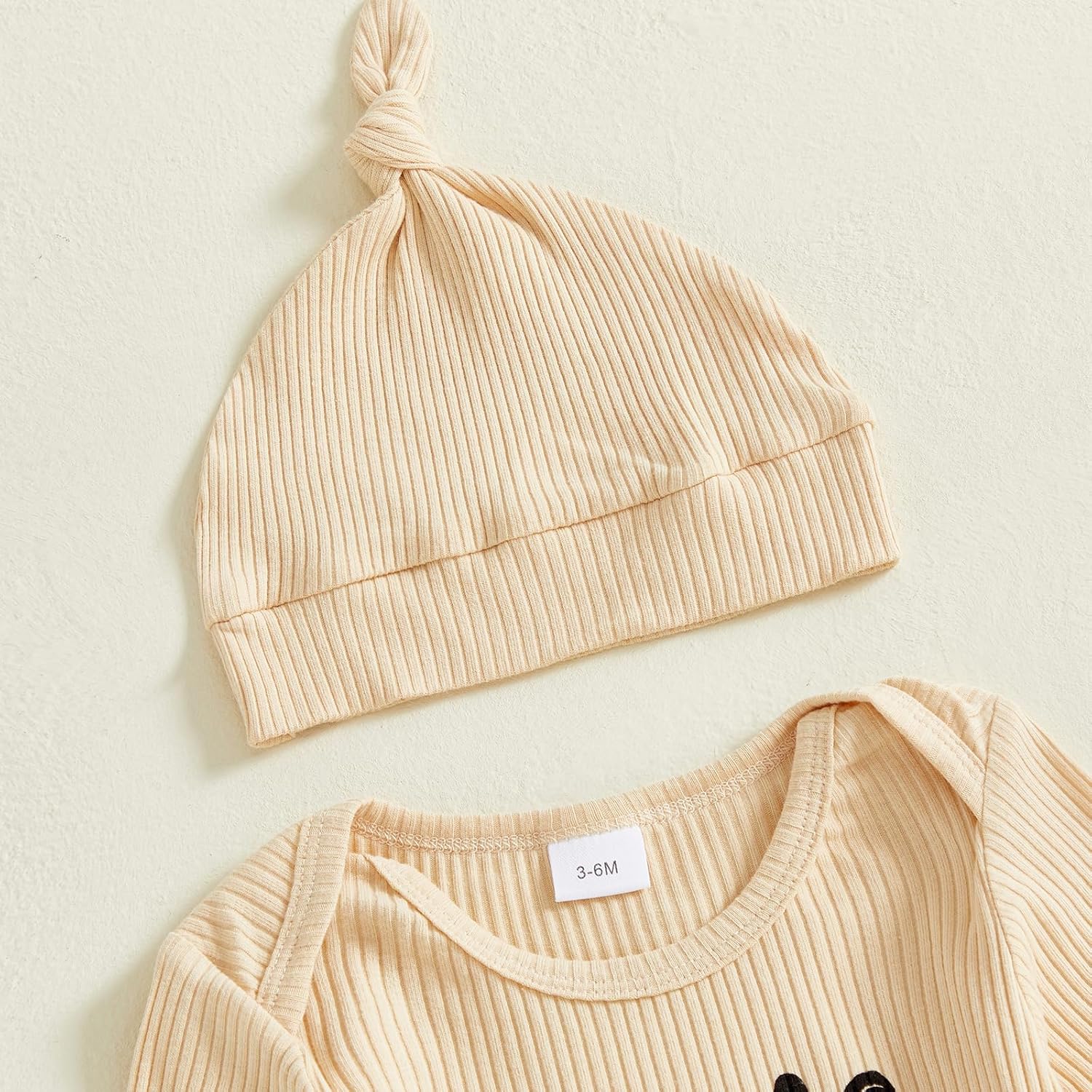 Twice The Love Half The Sleep Newborn Baby Girl Boy Twins Matching Outfits Fall Mitten Cuffs Knitted Jumpsuit Romper - Image 3