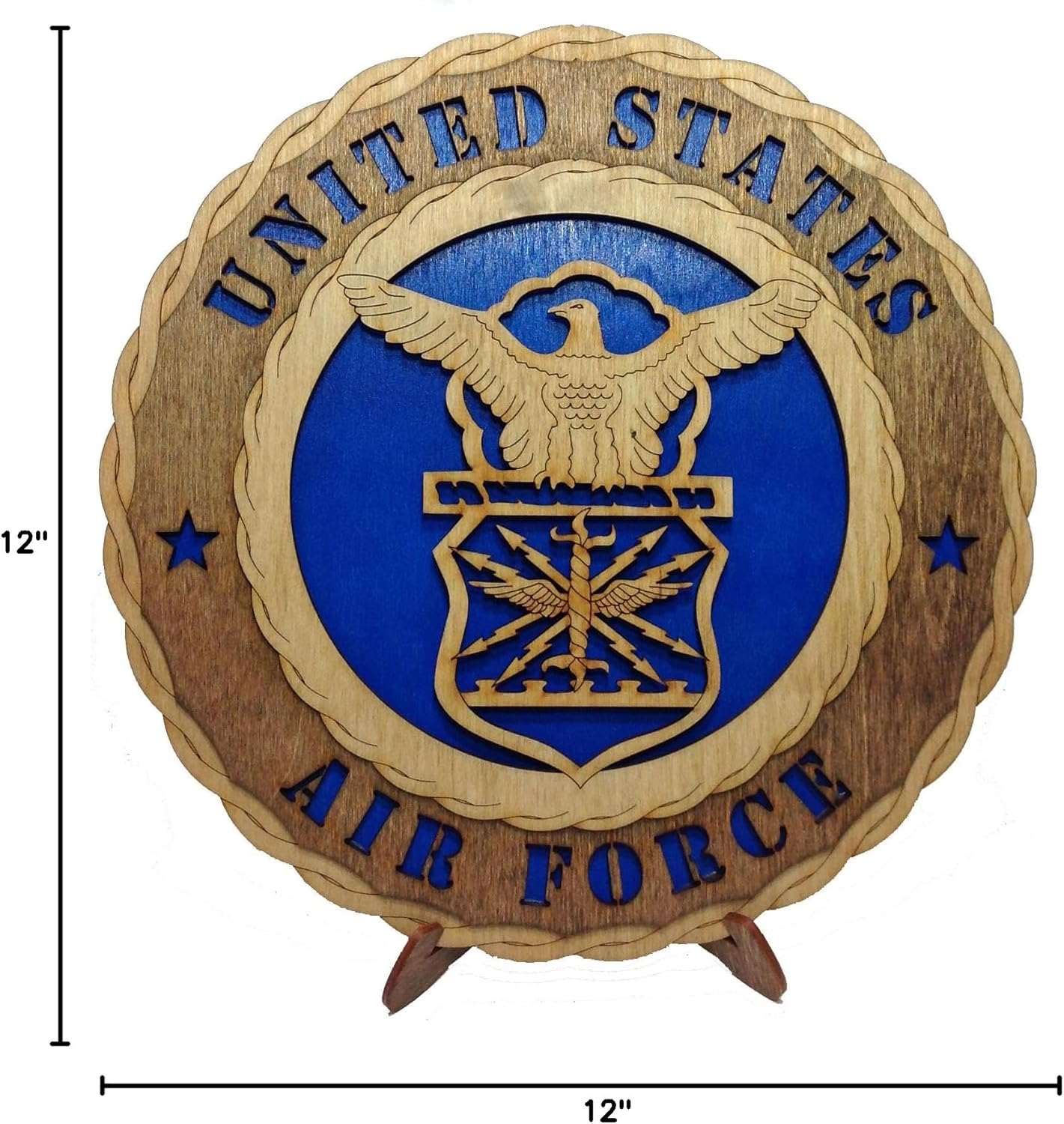 Unique Decorative Custom Laser Crafted Three Dimensional Wooden Wall Plaque - Armed Forces Air Force