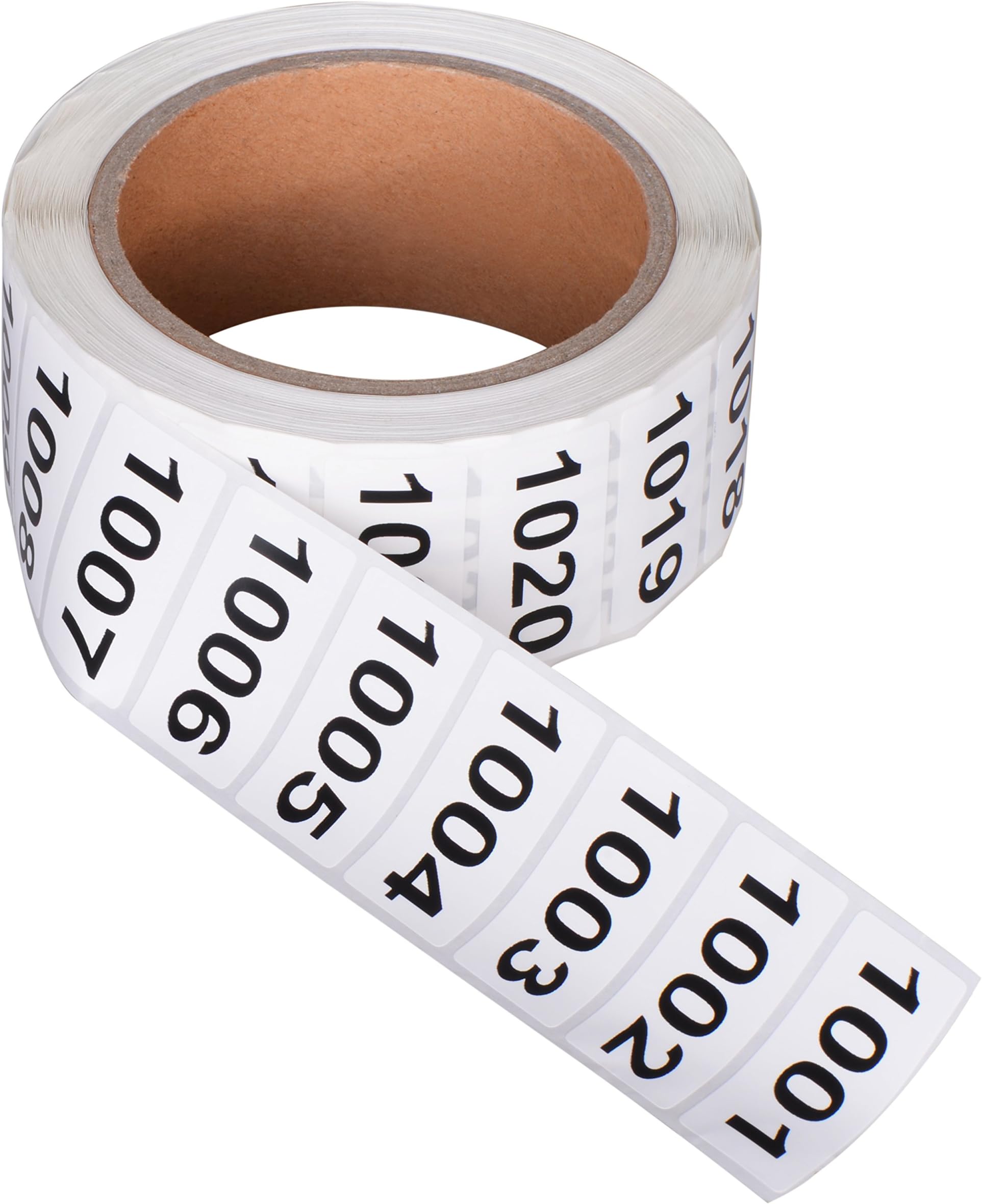HardNok Consecutive Numbered Stickers, Self-Adhesive Spill Resistant Removable Labels for Inventory Management/Move(White Black 1.57” X 0.79” ) (1001-2000)