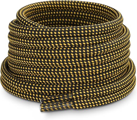 Handshop 2 Pairs Round Boots Shoe Laces 5/32" Thick Heavy Duty Shoelaces for Hiking Shoes
