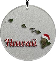 Vista 128 de Vermont Christmas Ornament - Winter Theme Featuring Snow, State Terrain Map and Santa Cap - 2025 Hanging Acrylic Disc Decoration For Tree - Unique