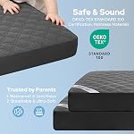 Protecteur de matelas imperméable, doux & Pads de Matelas Gris Skin Friendly 2 Emballage, contenants & Couverture de matelas sans bruit convient à lit bébé bébé enfant (52''x28'')
