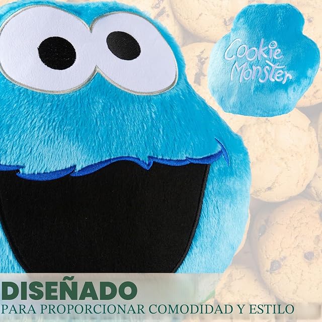 Foto 3 de 6 de Get Trend Sesame Street Cookie Monster Cojin Decorativo 3D, Cojines Abrazar Sofá Cama