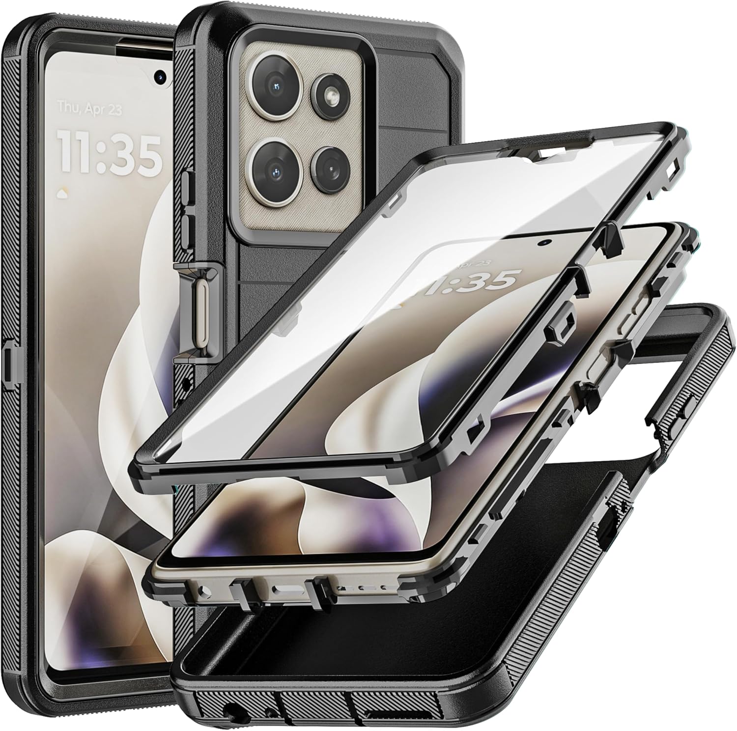 YmxhcY for Motorola Moto-G-Power-5G-2026/2025 Case，Motorola G Play 5G 2025 Case with Built in Screen Protector/3-Layer Durable Cover/Shockproof Drop Protection for G Power 5G 2025-Black