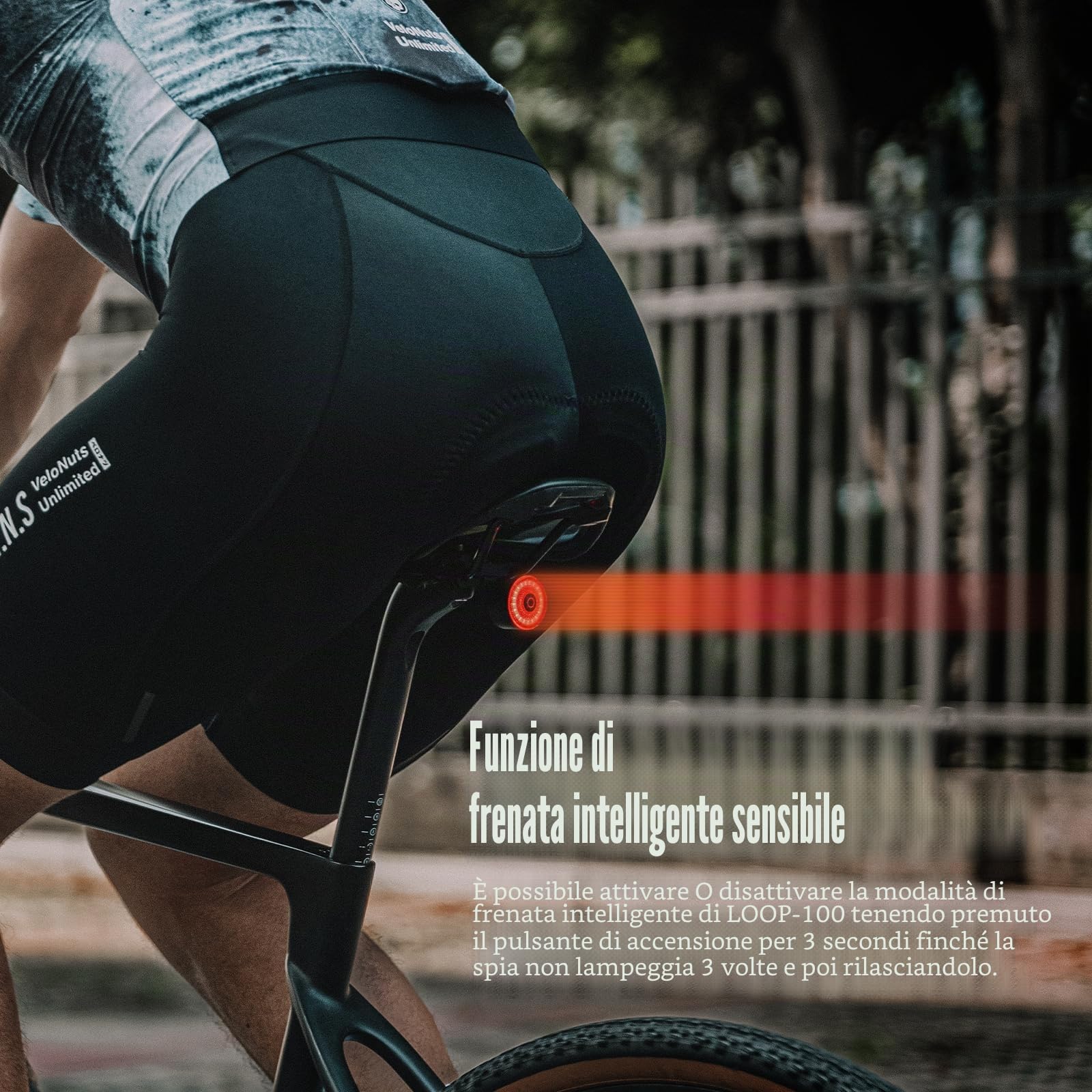 Gaciron Loop-100 Luce Posteriore Bici,Con Sensore Di Frenata Intelligente,Luci Bici In Lega Alluminio Con Supporto Magnetico,100lm Alta Luminosità,Luci Bicicletta Led Ricaricabile