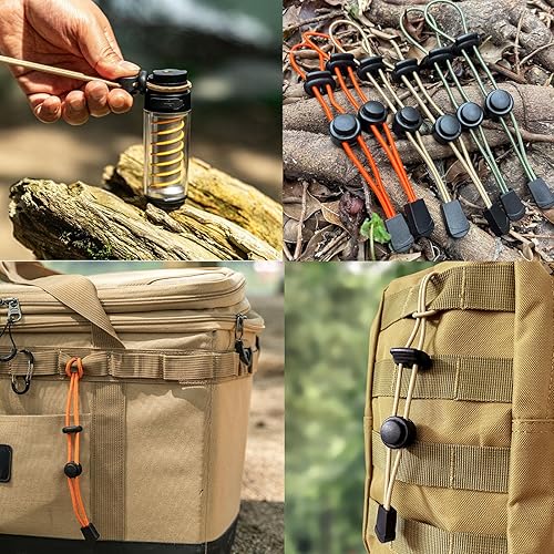 Miniatura 5 de Paquete de 6 soportes para bastones de senderismo, accesorios para mochila con sujetadores de cuerda elástica para senderismo, montañismo,