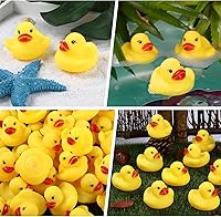 Vista 5 de 50-Pieces Float & Squeak Mini Rubber Duck Baby Bath Ducky Sound Shower Toys for Kids