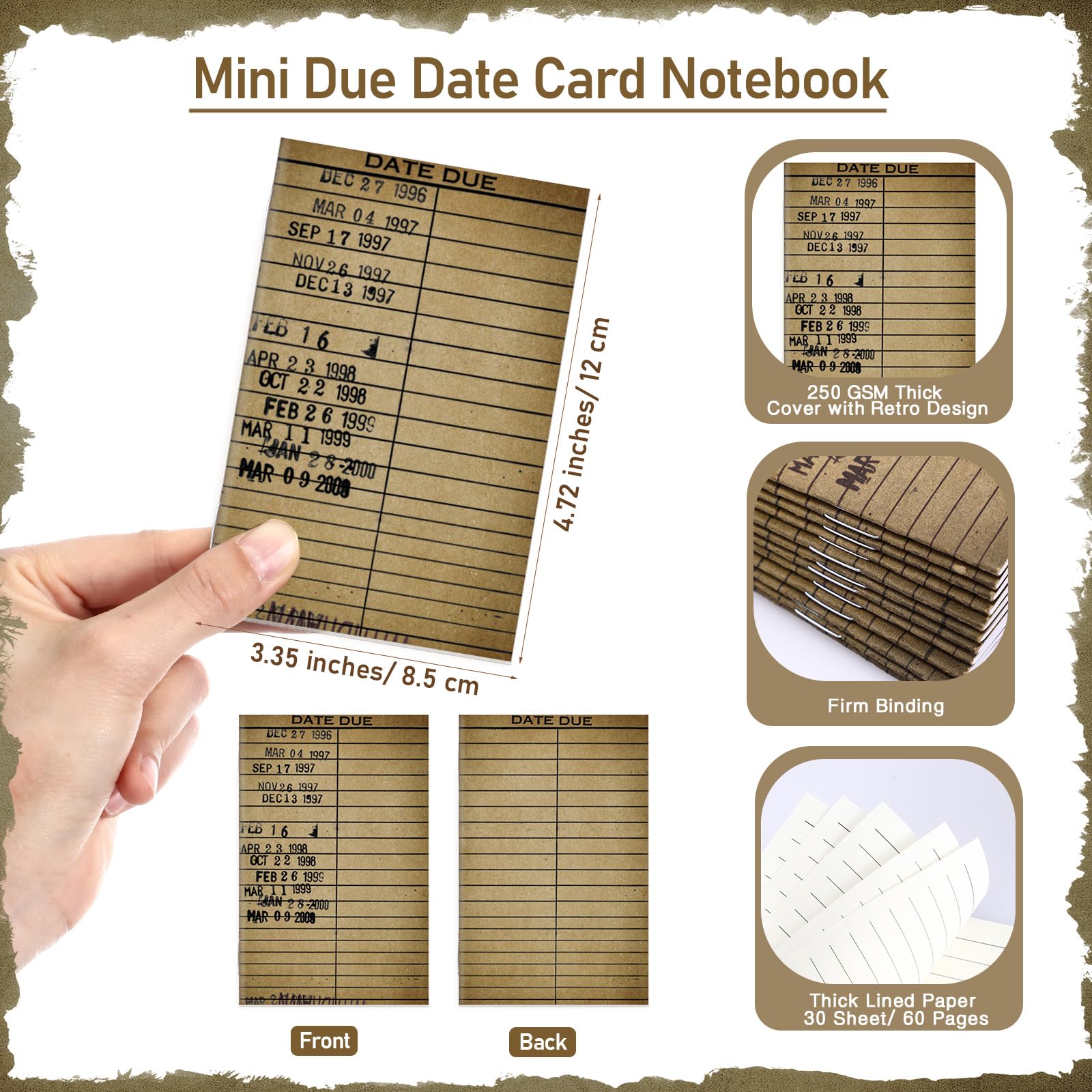 Sayglossy 50 Set Buchclub-Geschenke, Bulk-Buchliebhaber, Geschenk, Schule, Bibliothekar, Wertschätzungsgeschenk, Bulk-Fälligkeitsdatum, Notizblock, Bambus-Stifte für Schulanfang, Lehrer, Lesen, Party