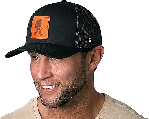 Miniatura 3 de HAKA Sombrero de camping - Sombrero de camionero al aire libre para hombres y mujeres, gorra de béisbol ajustable Snapback - Cuero