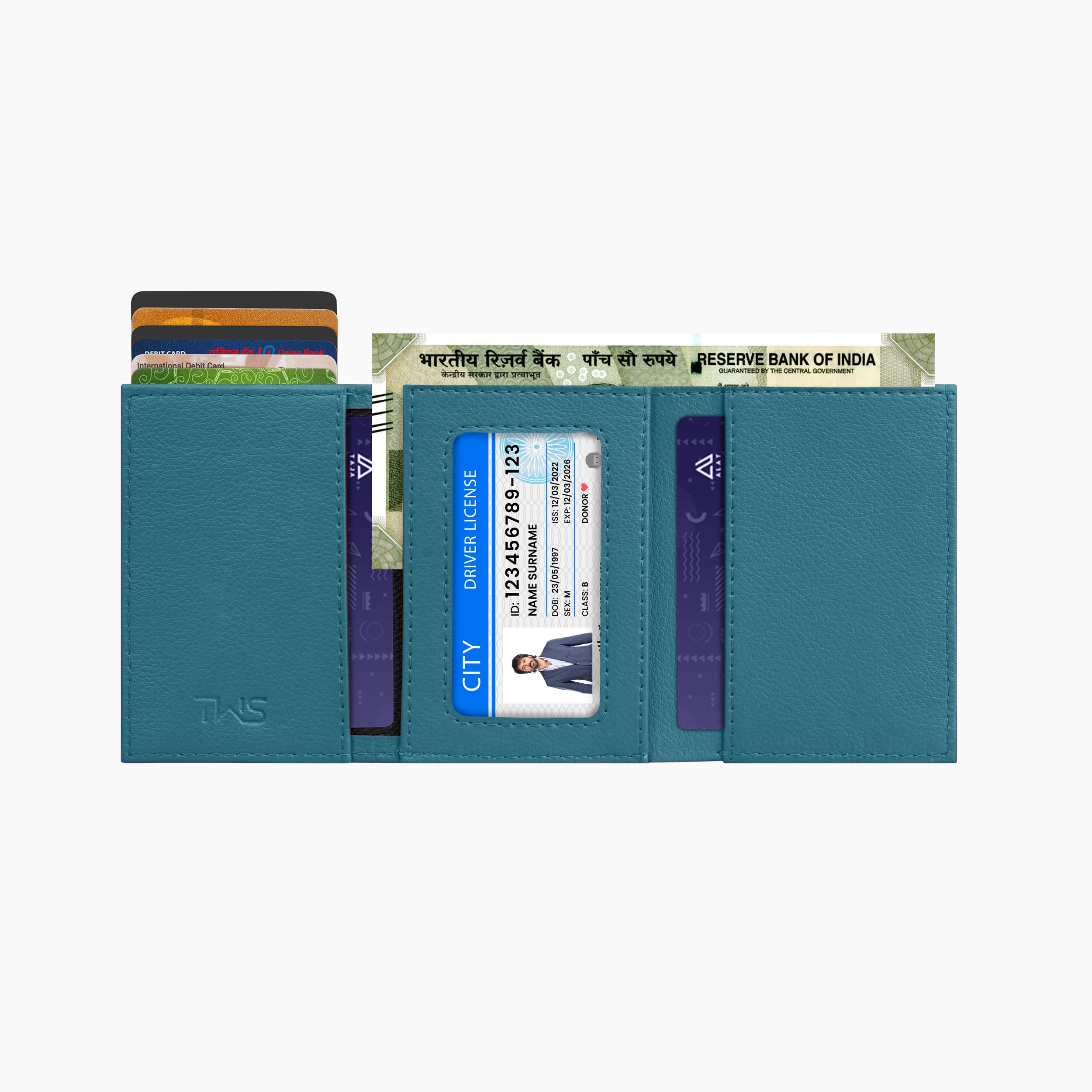 The Wallet Store Urban Pop RFID Protection Wallet Cardholder - Blue
