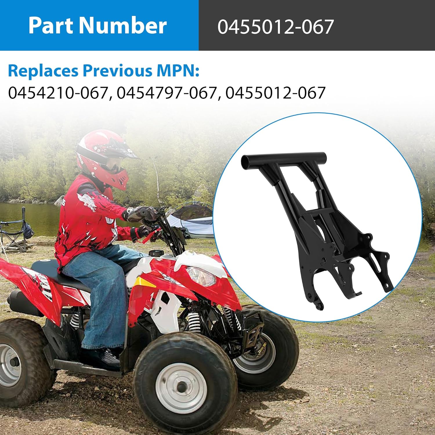 Swing Arm 0455012-067 Compatible with 2009-2023 Polaris Sportsman 90 110, 2011-2016 Outlaw 90, 2016-2023 Outlaw 110 Replace 0454797-067 0454210-067 Steel Black