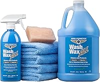 AeroCosmetics Wash Wax ALL 144oz Kit - Aircraft Grade Waterless Car Wash Wax, UV Protection, Spray On & Wipe Dry