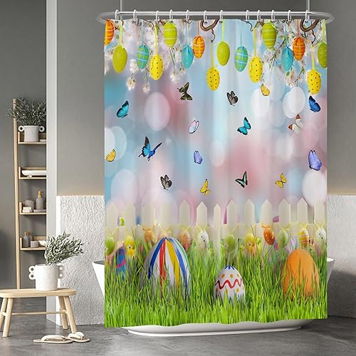 Miniatura 101 de Baocicoo - Cortina de ducha de abeja de miel, diseño de abeja de caricaturas, pista voladora, rústica, floral, para baño, decoración de bañera