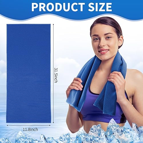 Miniatura 2 de Honoson 10 toallas refrescantes a granel  Toallas frías para cuello y cara, de microfibra, transpirable, para gimnasio, yoga, viajes, campamento,