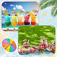 Vista 7 de 150 piezas de paraguas de bebida arco iris, palillos de cóctel arco iris, paraguas de cóctel arco iris, palillos de bebidas de arco iris, palillos