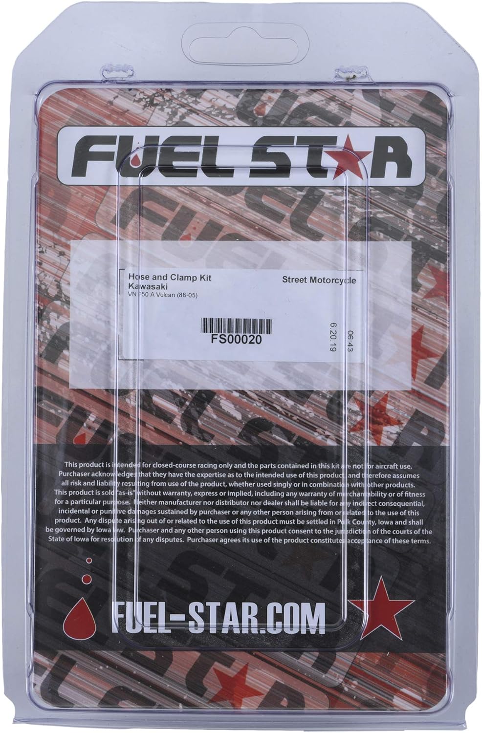 Fuel Star Hose and Clamp Kit FS00020 compatible with/replacement for Kawasaki VN750A Vulcan 1988-2005