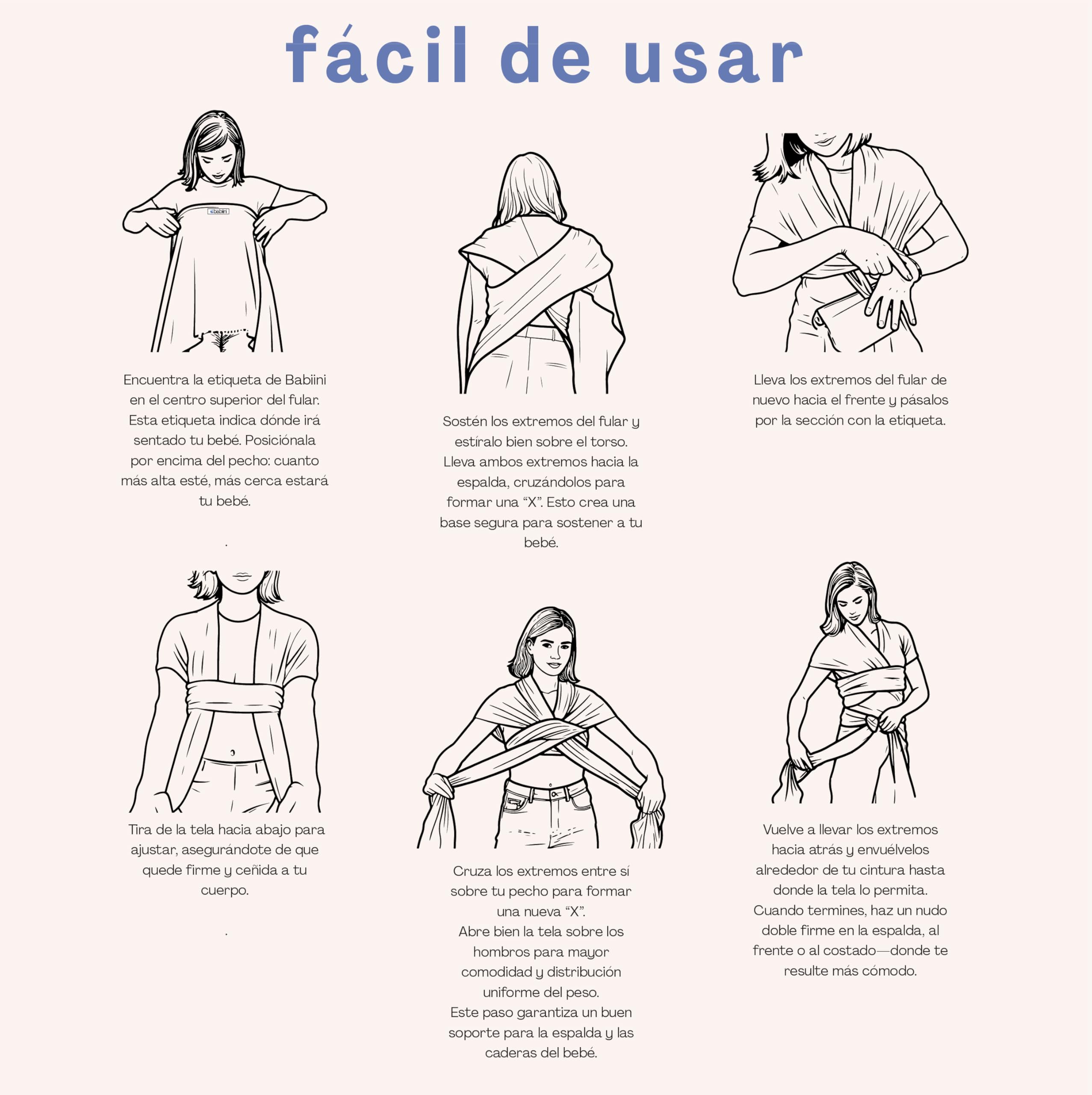 Fular Portabebés Recién Nacidos, Ajustable y Elástico, Ergonómico y Transpirable, Ideal para Porteo de Bebés de 3.2kg - 12kg – Fácil de usar, Manos Libres y Lavable a Máquina