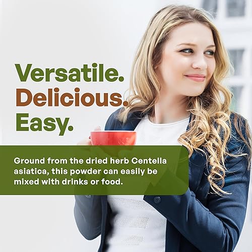 Miniatura 5 de Gotu Kola 10:1 Extracto en polvo (8 onzas), Centella Asiatica | Sin gluten y sin OMG | Suplemento de hierbas ayurvédicas