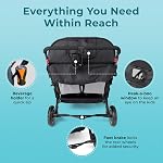 Gaggle by Foundations Compass Quad 4 Seat Stroller | 4-Seat Stroller for Daycare | 4-Seater with Oversized Canopy | 5-Point Harness | Easy Loading | Storage Bucket | Black