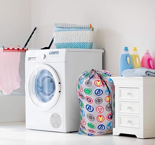 Miniatura 6 de Jay Franco Marvel Avengers United - Bolsa de lavandería con cordón, bolsa de almacenamiento duradera de gran tamaño para el hogar o la universidad,
