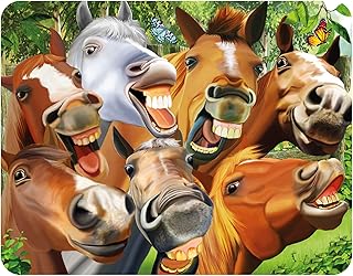 Magnet - Horsing Around from Deluxebase. Lenticular Farm Animal Refrigerator Magnet. Decorative 3D Horse Flat Magnets. Cute Small Magnets for Fridge, Dishwasher and Whiteboard.