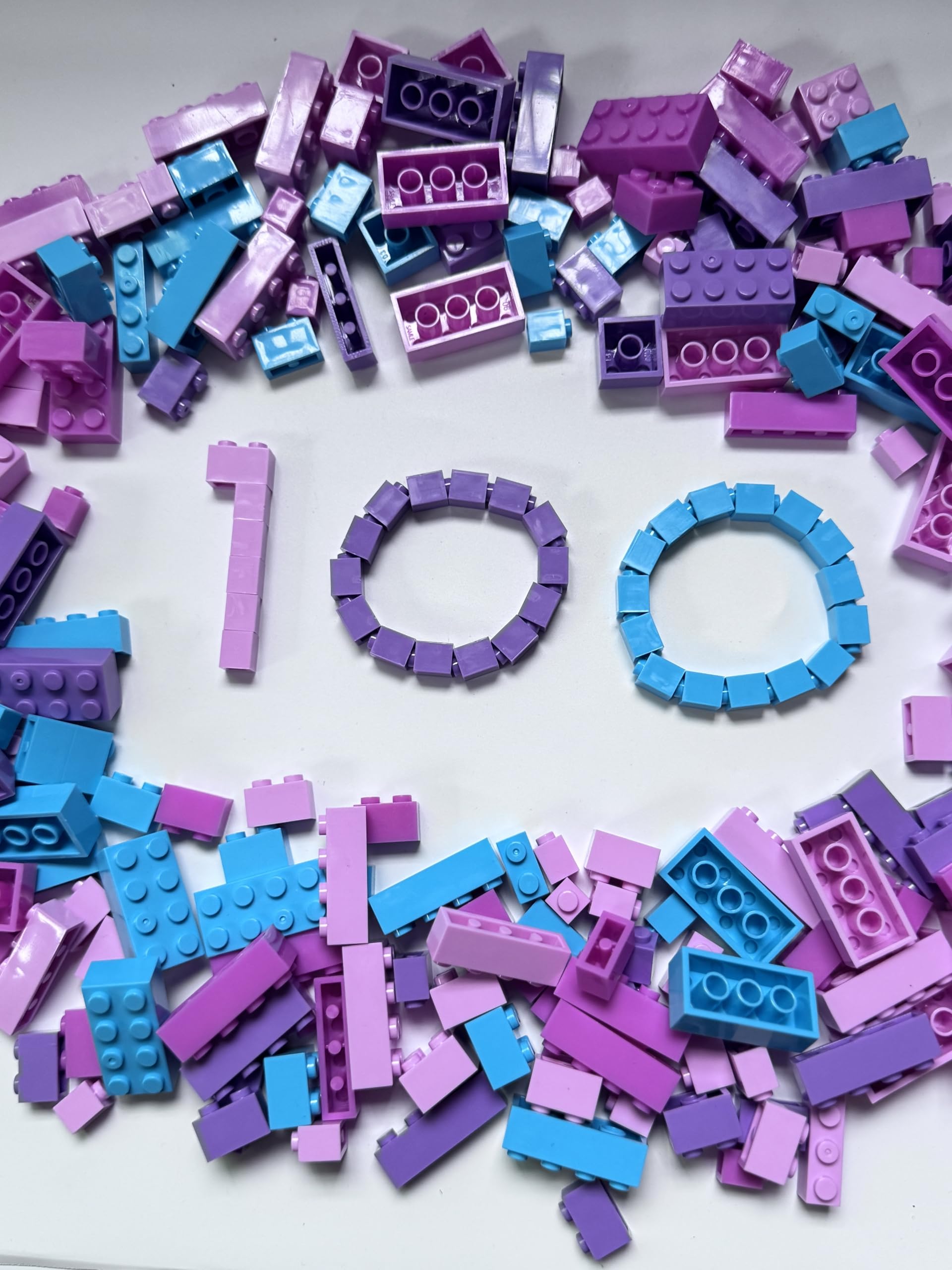 100 Pieces Building Bricks, Bulk Small Bricks for Building, Compatible with Lego Parts and Pieces, Creative Building Block Friends Toys for Girls Ages 6 7 8 9 10 Year Old