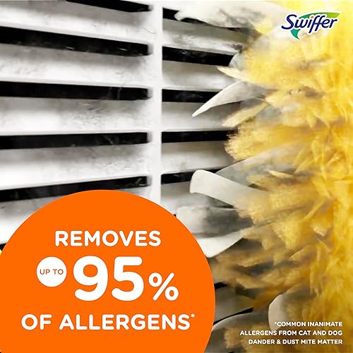 Miniatura 3 de Swiffer Plumero de ventilador de techo 360 con poste de extensión plumeros para limpieza kit de inicio con 12 repuestos