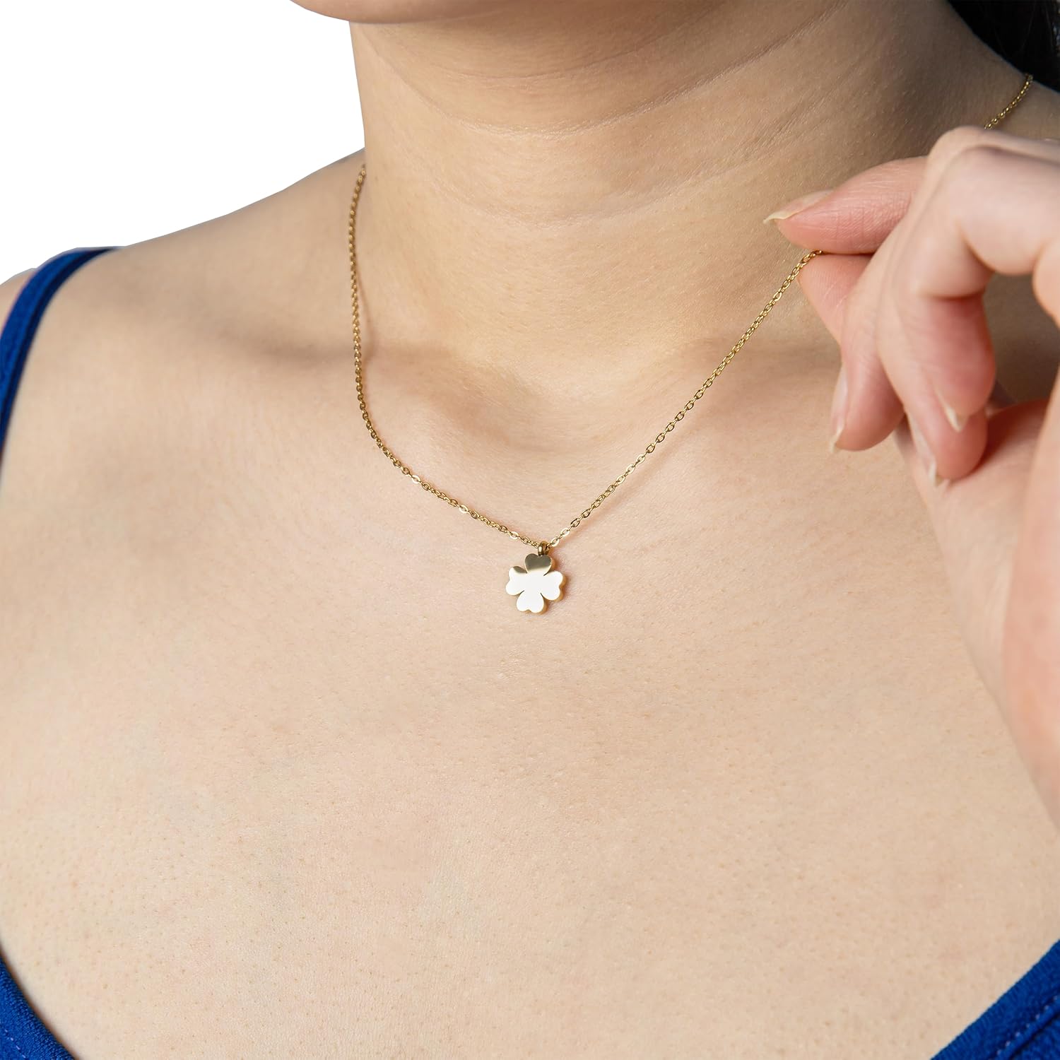 Four Leaf Clover Necklace 18K Gold Plated Cute Kuwait Ubuy