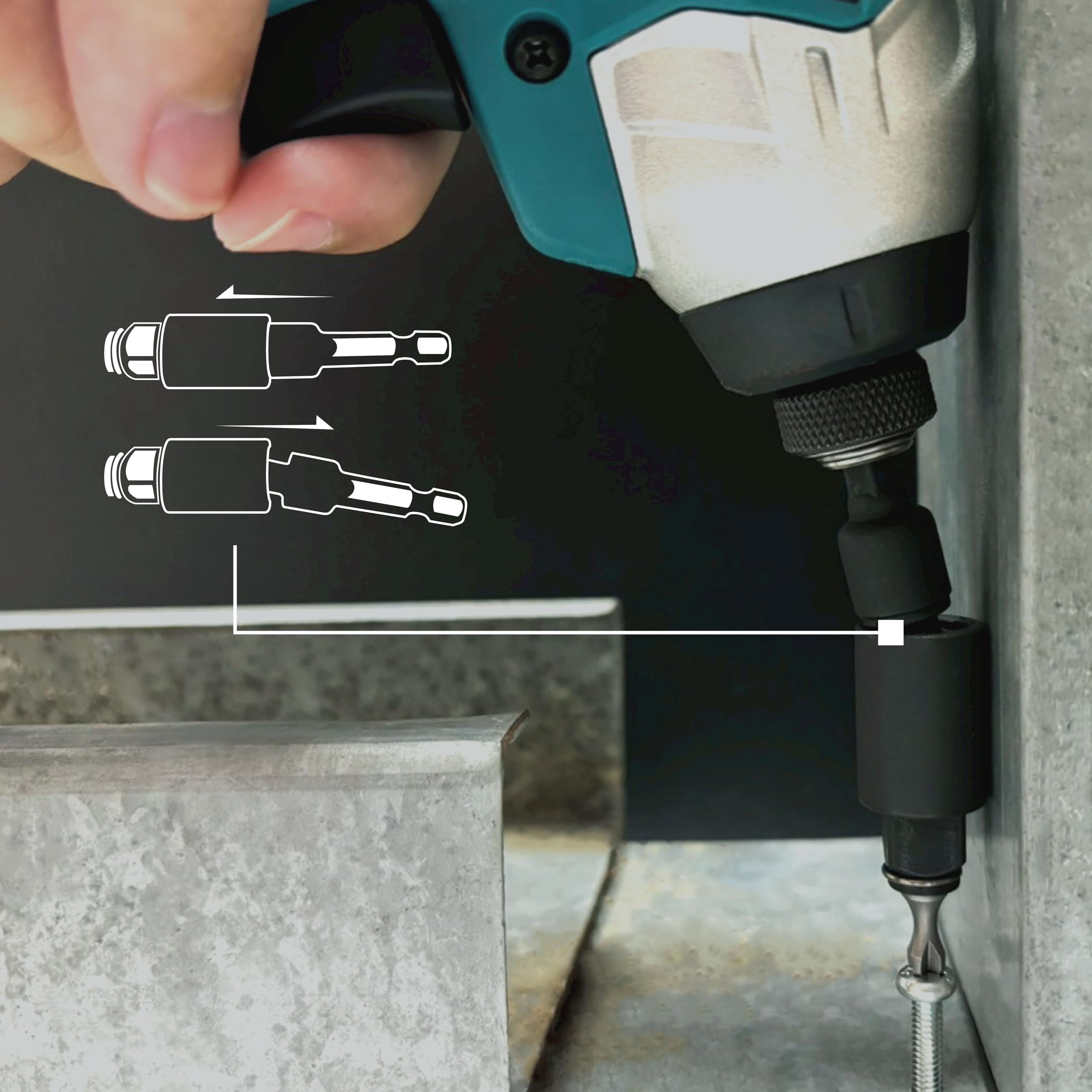 KESI Set di adattatori per bussole girevoli 2 in 1, 3 pezzi, multifunzione, 1/4", 3/8", 1/2", grado di impatto, girevole a 360°, porta punte magnetico, acciaio Cr-Mo, brevetto USA, trapano elettrico e