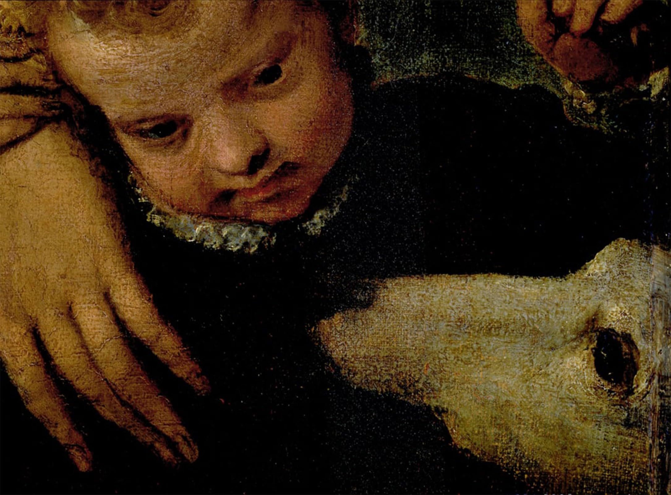 SERENDIPITP Vintage Wall Art Canvas Nordic Poster Canvas Print Picture Portrait of a with a Child and a Dog Detail of the Heads of the Child and the Dog by Paolo Veronese for Home Decor 60x90cm
