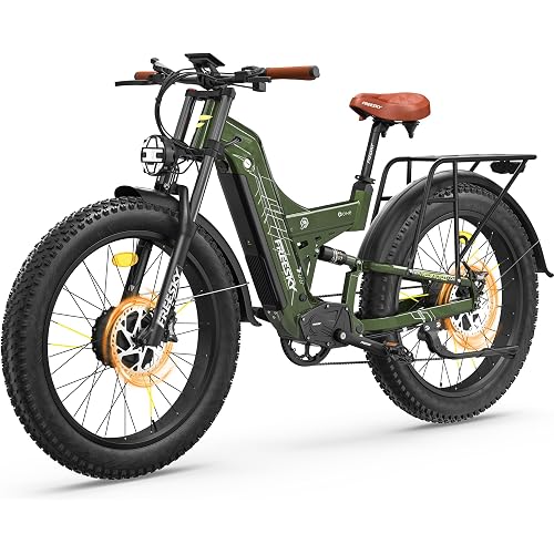FREESKY 2026 Warrior Pro 4000W Dual Motor Electric Bike for Adults, 48V 30AH LG Cells Battery 120Miles Range, 40MPH AWD Fast E-Bike, 26" Fat Tire Full Suspension Electric Mountain Bike E Bike
