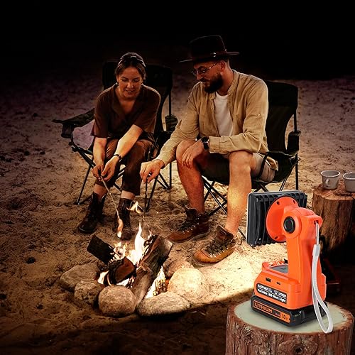 Miniatura 6 de Luz inalámbrica de 1000 lm para batería de iones de litio BLACK+DECKER de 20 V máximo, proyector LED portátil con puerto USB y tipo C, luz de