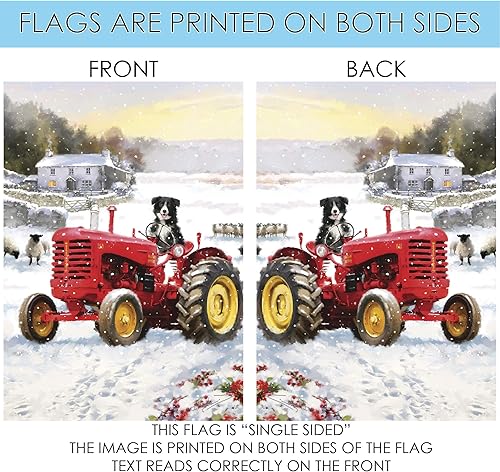 Miniatura 5 de Toland Home Garden 1010878 - Bandera de invierno para perro tractor de 28 x 40 pulgadas, doble cara para decoración de patio y casa al aire libre