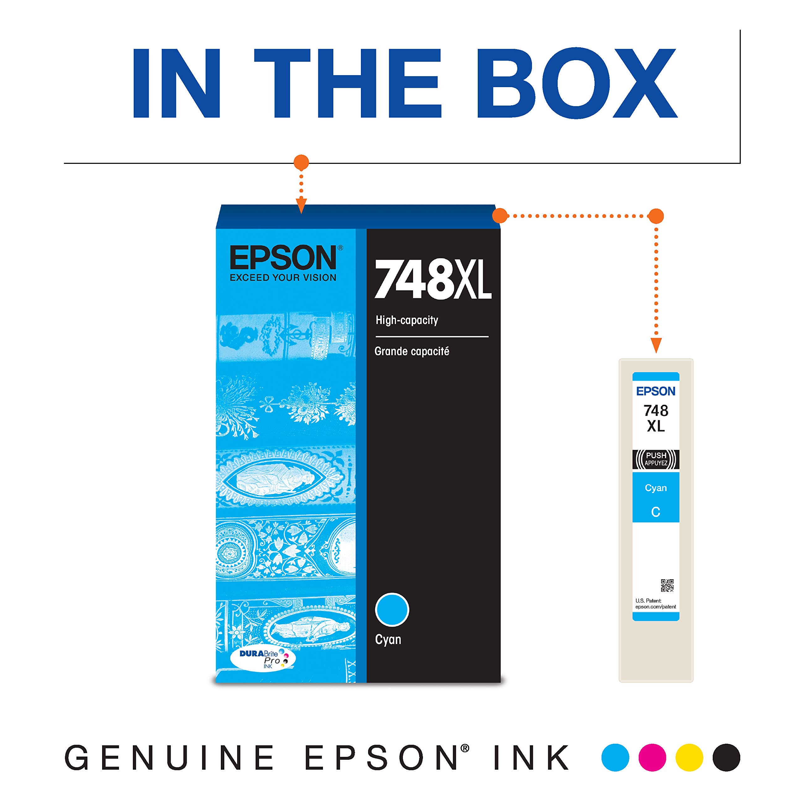 Epson 748 DURABrite Pro Cartuccia d'inchiostro ciano ad alta capacità, resa 4000 (T748XL220)