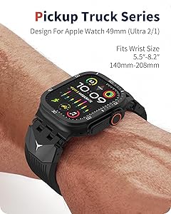 Wristitani Compatible with Apple Watch Band Ultra3/2/1 for Men, Durable Metal Connector with Rugged TPU Sport Replacement Strap for 49mm