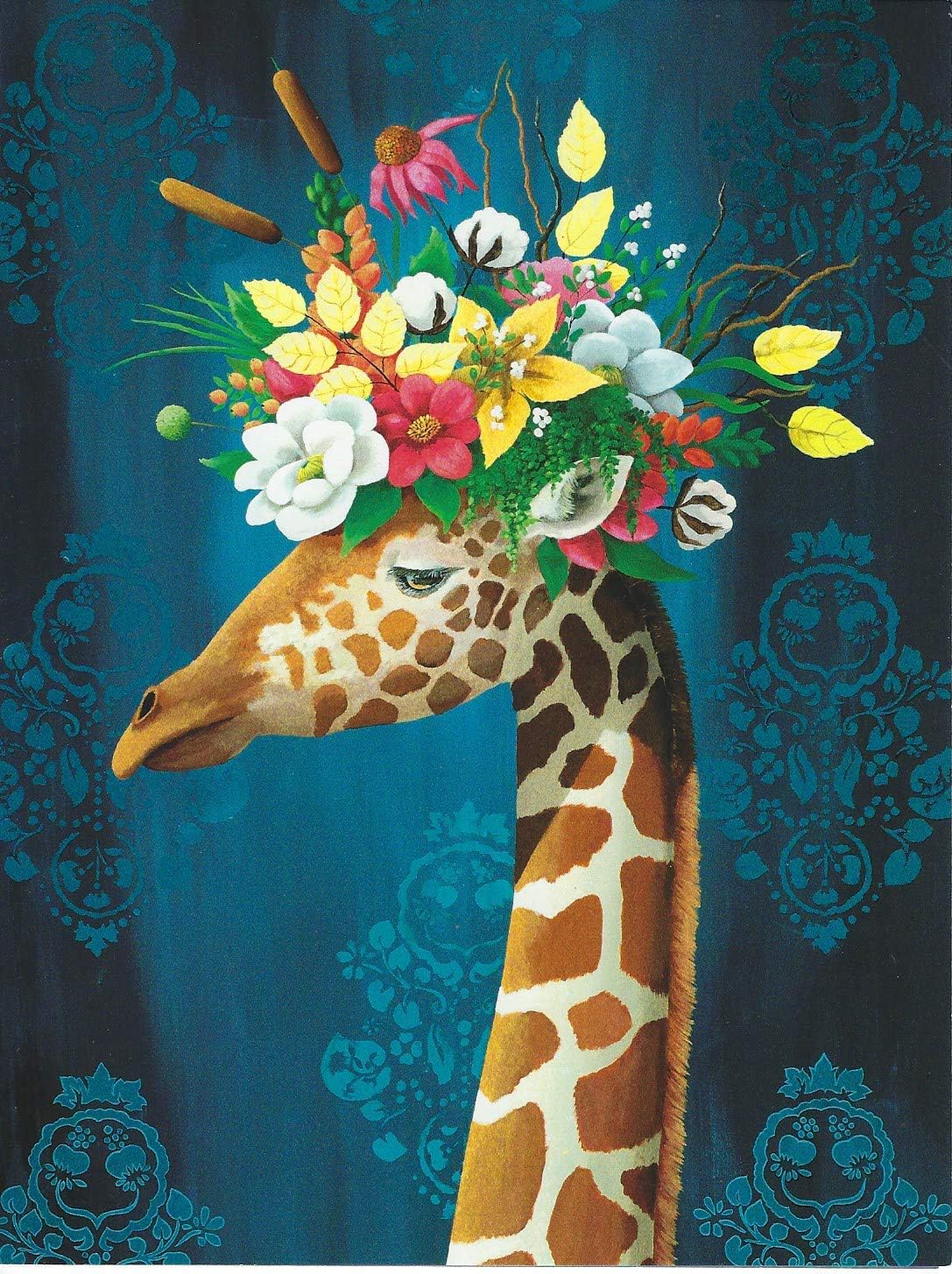 Leanin' Tree Greeting Card - Lovely Giraffe in a Floral Hat