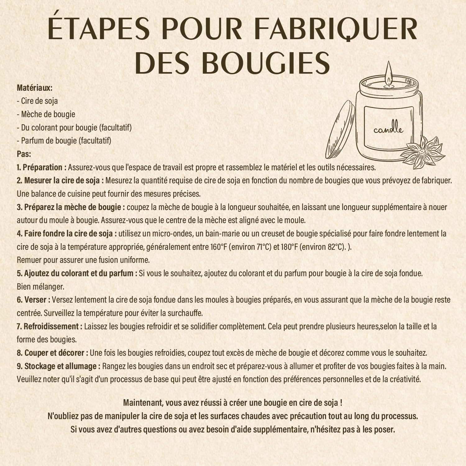 Cire de soja pour bougies, Cire premium pour bougies 10kg de Waxcanpy, Cire de soja écologique 100% naturelle pour bougies