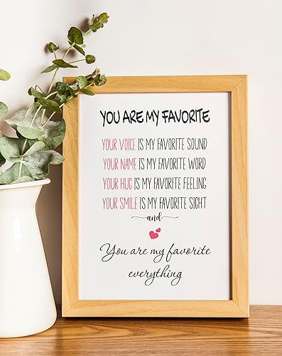 Miniatura 6 de TRIDECOR Tarjeta de felicitación con texto en inglés You Are My Favorite  Tarjeta de San Valentín para él, ella, esposa, marido, tarjeta de