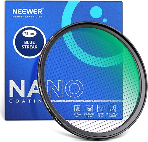 Miniatura 9 de NEEWER Filtro de rayas azules de 2.165 in, vidrio óptico HD giratorio de 360 , filtro de lente de efectos especiales de llamarada anamórfica, marco