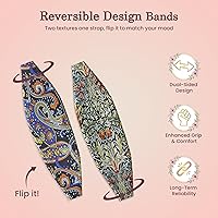 Vista 2 de Switchbands Correa de agarre para teléfono con flores - Soporte de dedo reversible y personalizable para la parte trasera del teléfono, compatible