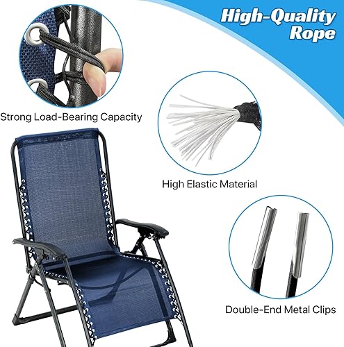 Miniatura 4 de Ostlttyn Zero Gravity - Tela de repuesto para silla con kit de cuerda elástica, paño de reparación de 17 pulgadas de ancho con cable de repuesto