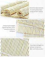 Vista 3 de JIALEEY Alfombrilla de bambú para sushi, 9.5 x 9.5 pulgadas, juego de 8 piezas