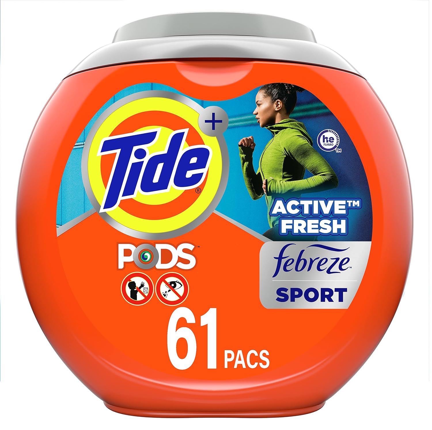 Tide PODS 4 in 1 Febreze Sport Odor Defense Laundry Detergent Soap PODS High Efficiency HE 61 Count