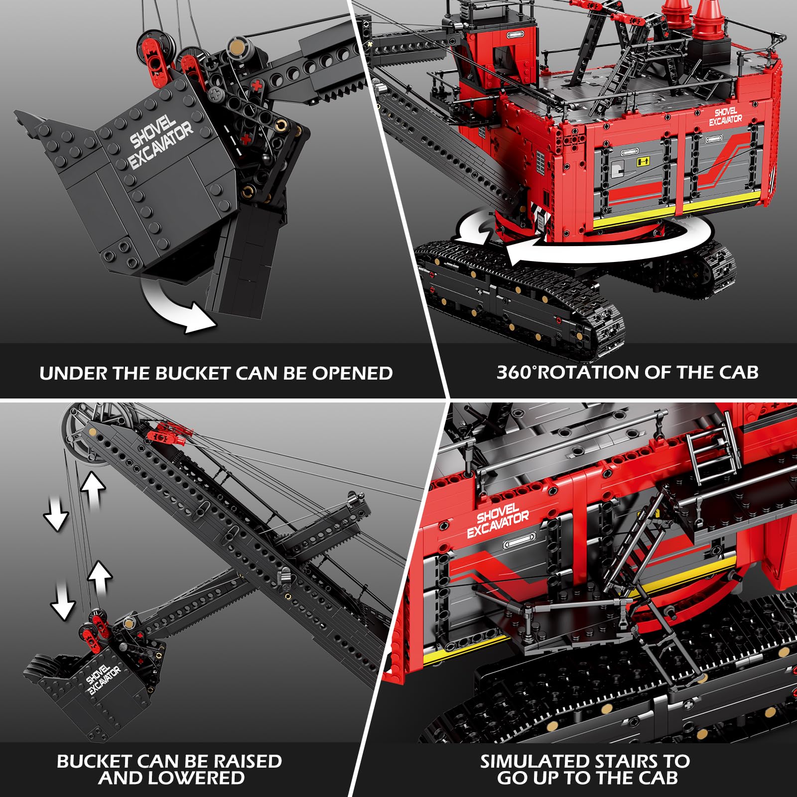 Reobrix RC-Bagger-Bausteinset 22014, App-gesteuerter Bagger-Fahrzeugmodell | Ferngesteuertes Konstruktionsspielzeug,Modell eines Baustellenladers, Geschenke für Erwachsene Kinder ab 14+(2688 Teile)